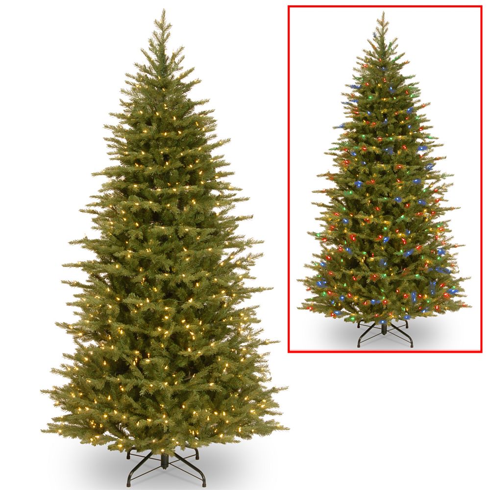 Узкая ель National Tree Company 7.5' "Feel Real" Nordic Spruce с 600 LED