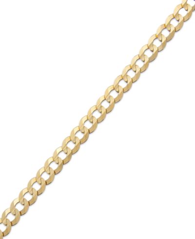 Curb Chain 9" Bracelet in 14k Gold (4-2/3mm)