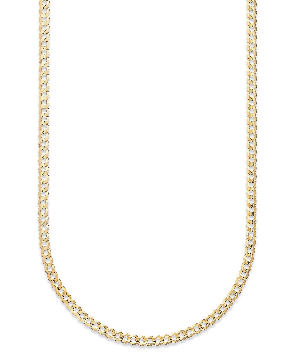 22" Open Curb Link Chain Necklace (3-5/8mm) in Solid 14k Gold