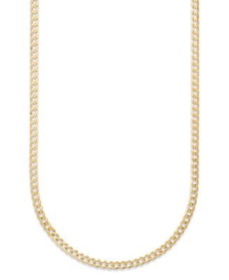 22" Open Curb Link Chain Necklace (3-5/8mm) in Solid 14k Gold