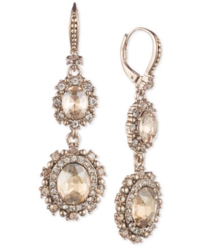Marchesa золотые серьги с кристаллами Double Drop