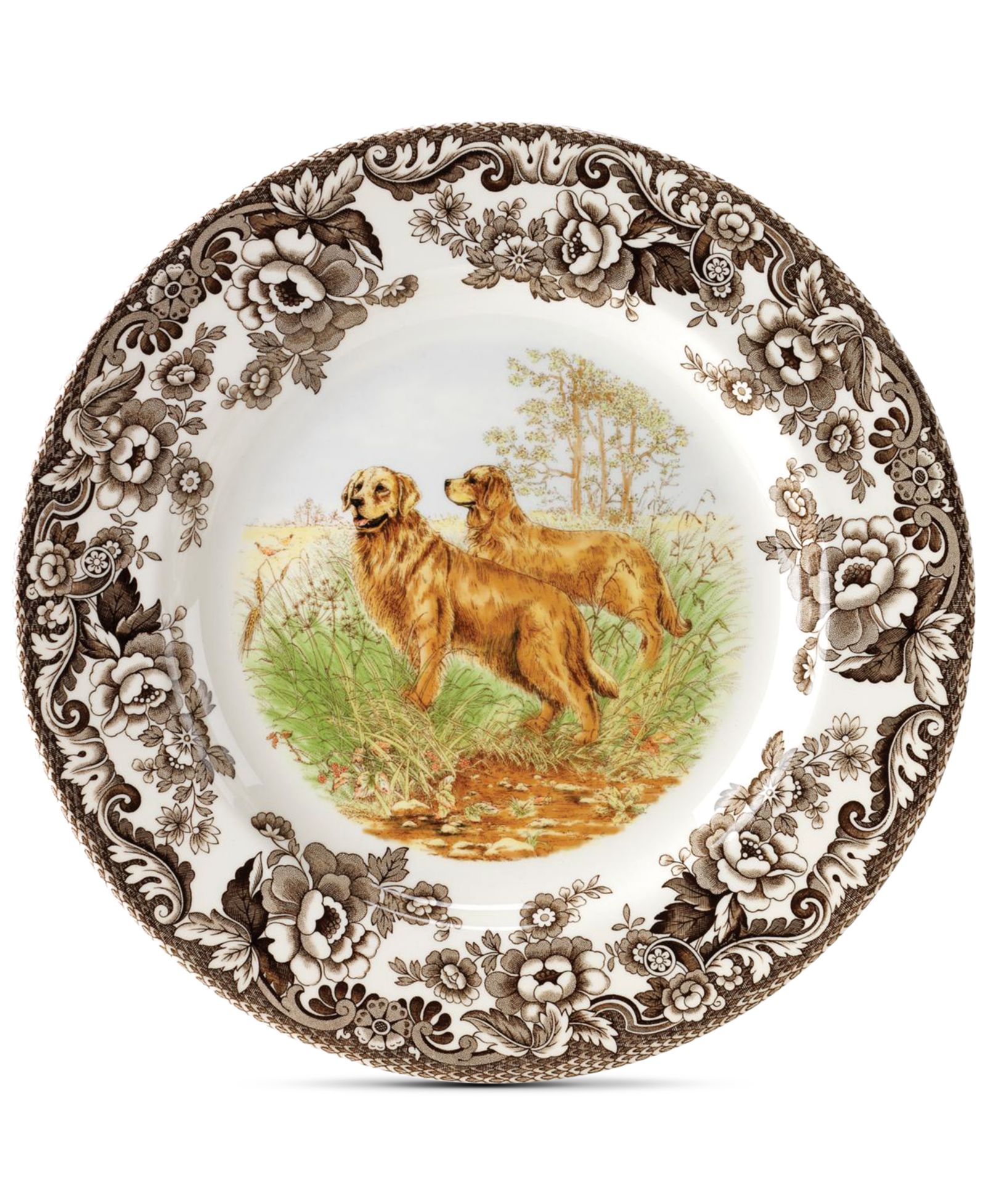 Spode Обеденная тарелка Woodland Golden Retriever