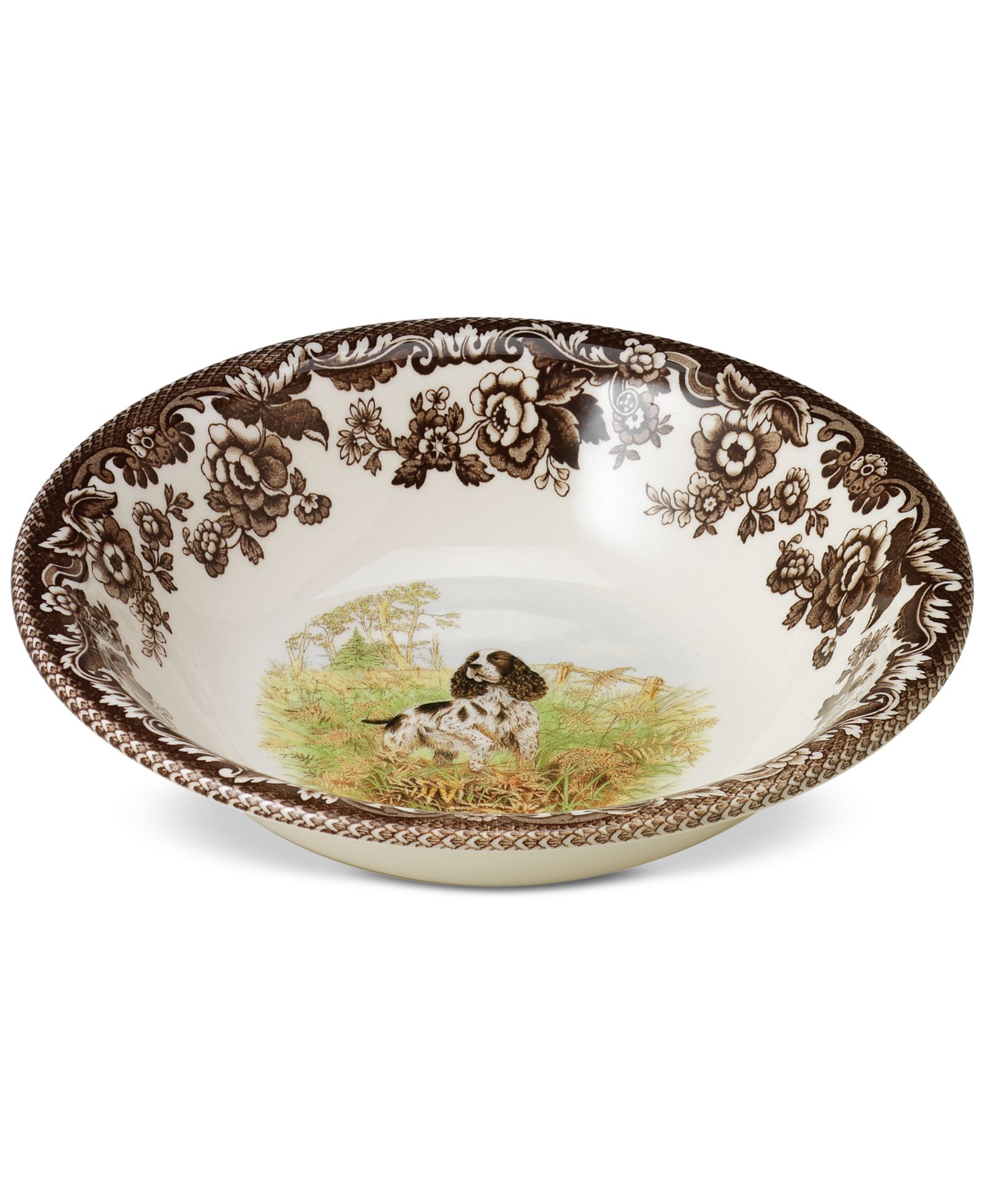 Spode Woodland английская миска для хлопьев с спаниелем