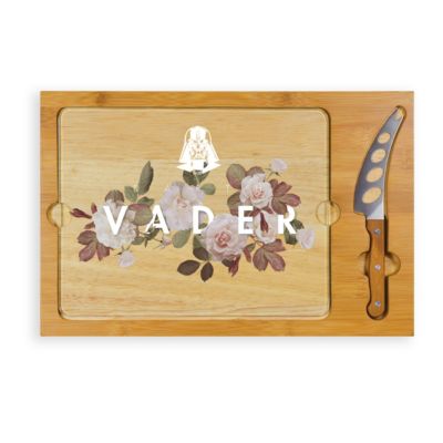 Disney Star Wars Darth Vader Icon Wood Serving Tray with Knife