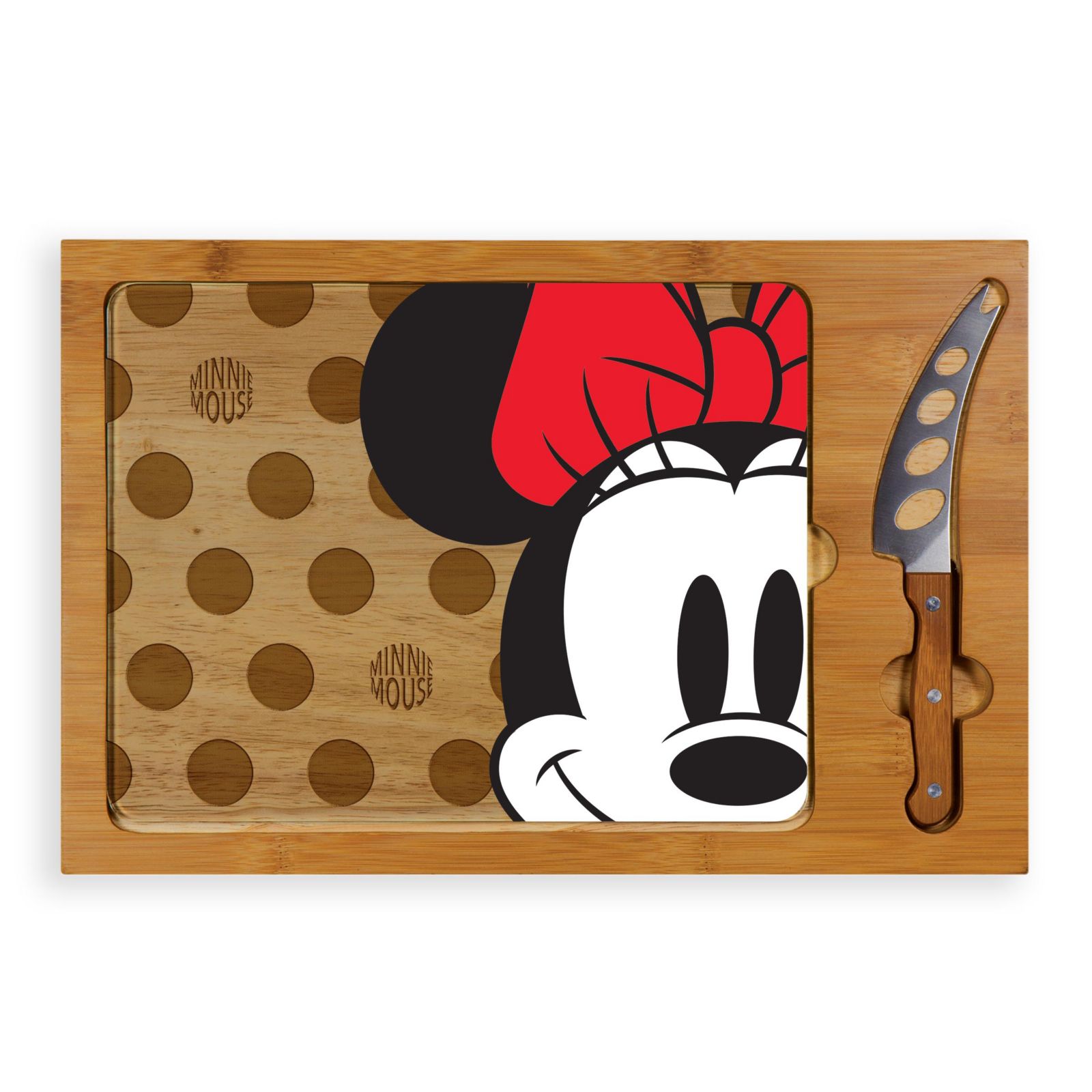 Набор поднос и нож Disney Minnie Mouse с прозрачной крышкой