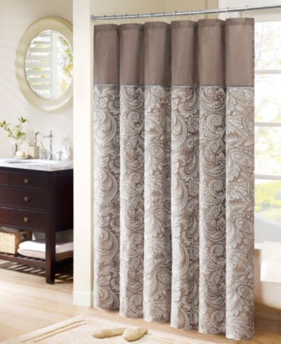 Madison Park Aubrey Jacquard Beaded Shower Curtain, 72" x  72"