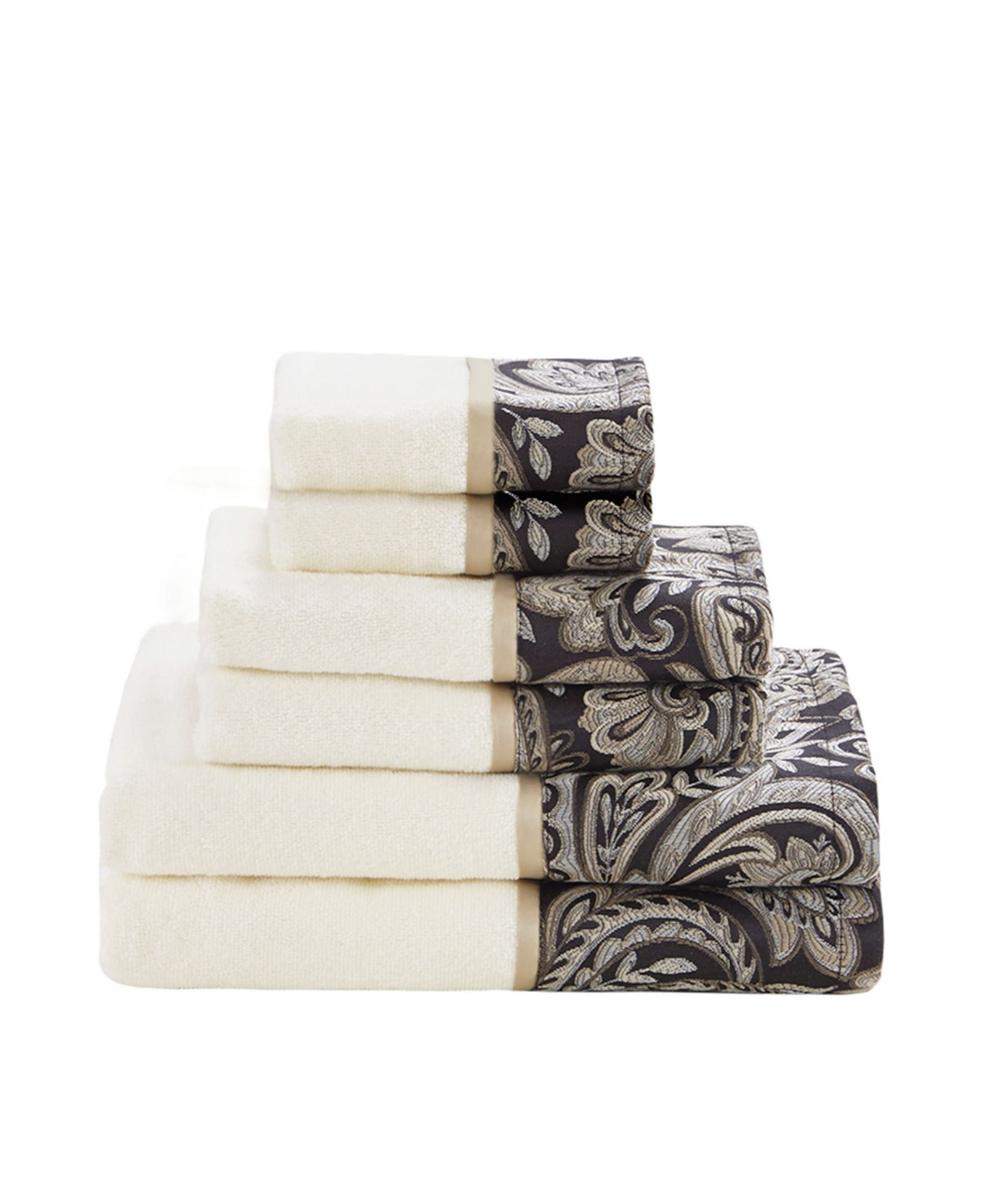 Madison Park Aubrey 6-Pc Jacquard Bath Towel Set