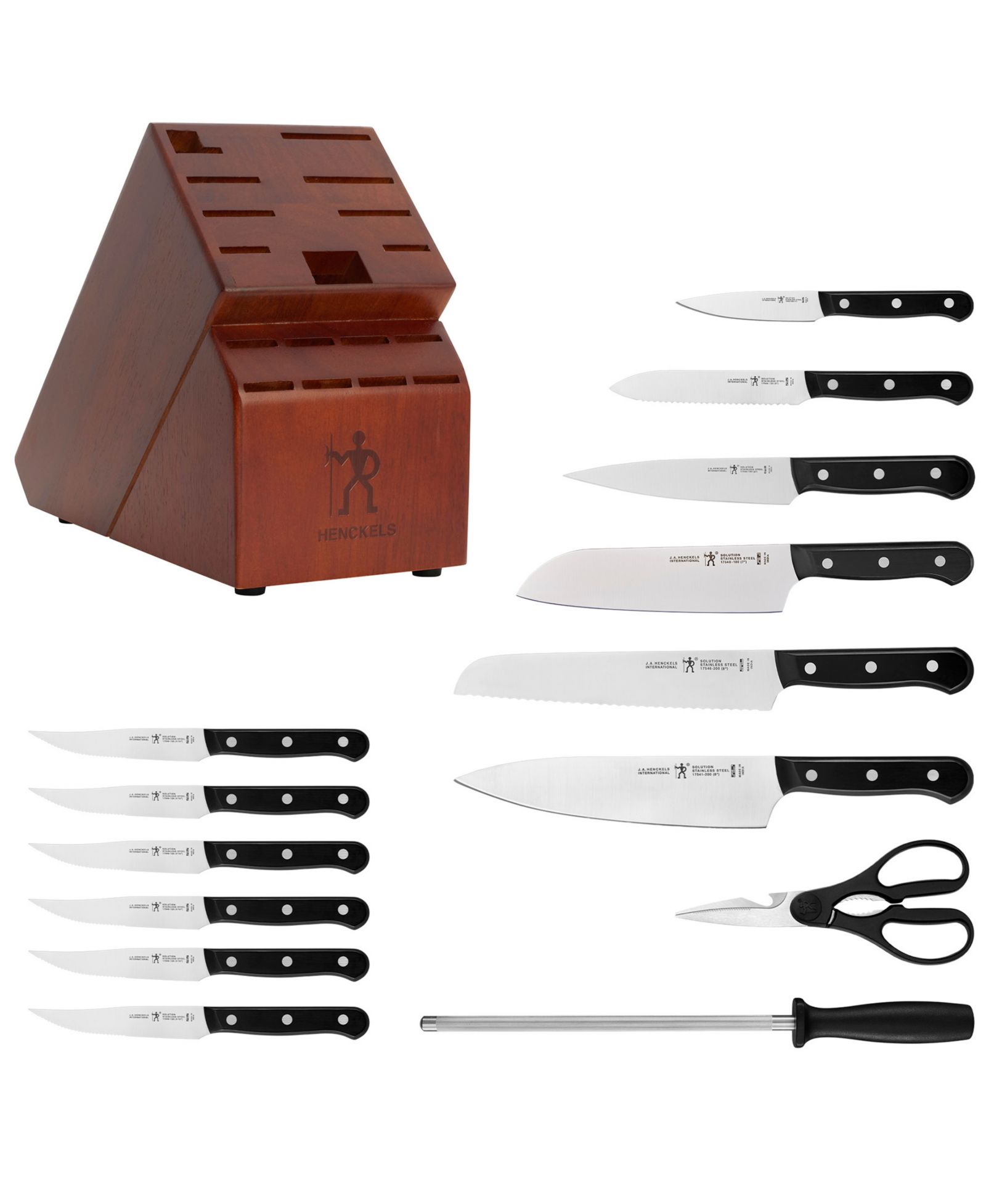 HENCKELS International Solution 15-Pc. Knife Block Set