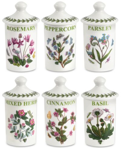 Portmeirion Botanic Garden Spice Jars, Set of 6