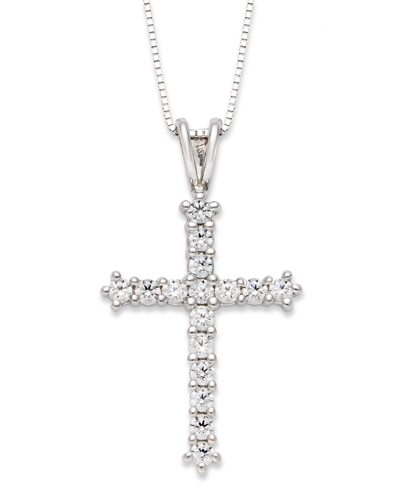 Diamond Cross Pendant Necklace в 14k White Gold (1/2 ct. t.w.)