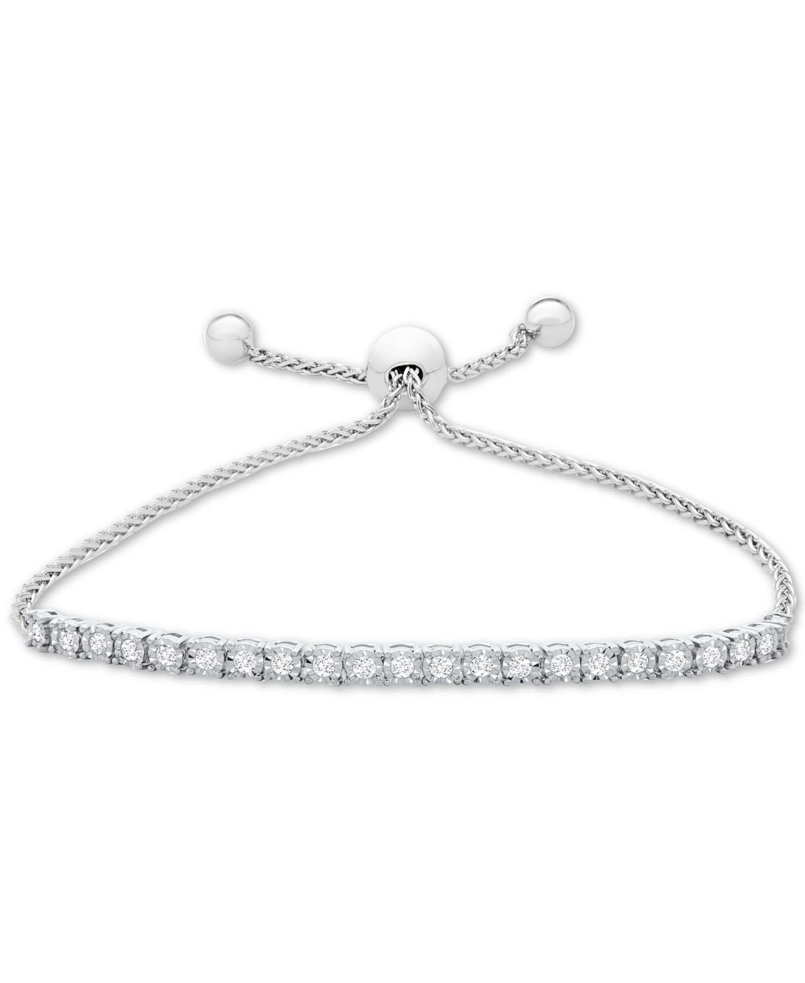 Diamond Bolo Bracelet (1 ct. t.w.) in Sterling Silver