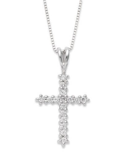 Подвеска-кулон Diamond Cross в 14k White Gold (1/4 ct. t.w.)