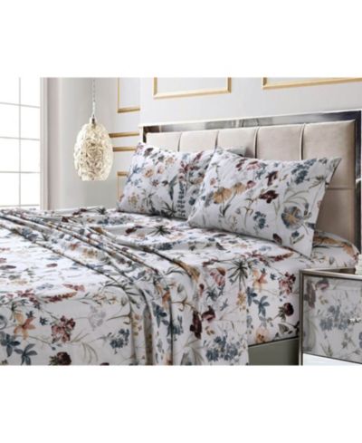 Комплект простыней Tribeca Living Amalfi Printed 300 TC Cotton Sateen Extra Deep Pocket Queen