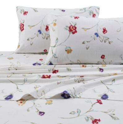Tribeca Living Floral Garden Extra Deep Pocket Flannel Sheet Set, Full