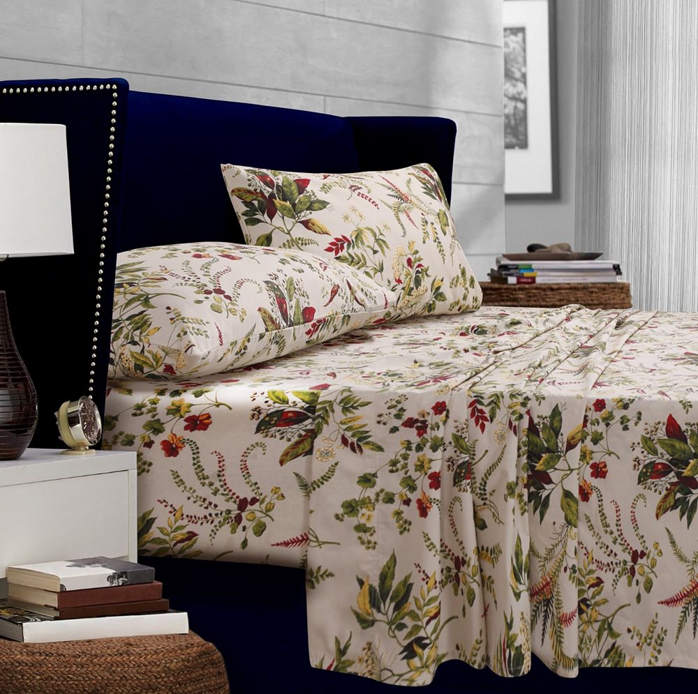 Tribeca Living Maui Floral Перакаль, комплект из 3 простыней с глубокими карманами, Twin XL