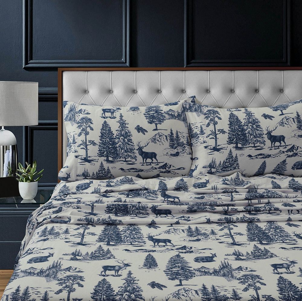Комплект простыней Tribeca Living Mountain Toile Flannel Twin