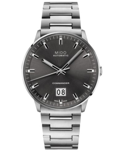 Мужские швейцарские автоматические часы Mido Commander II BigDate, стальная сталь, 42mm