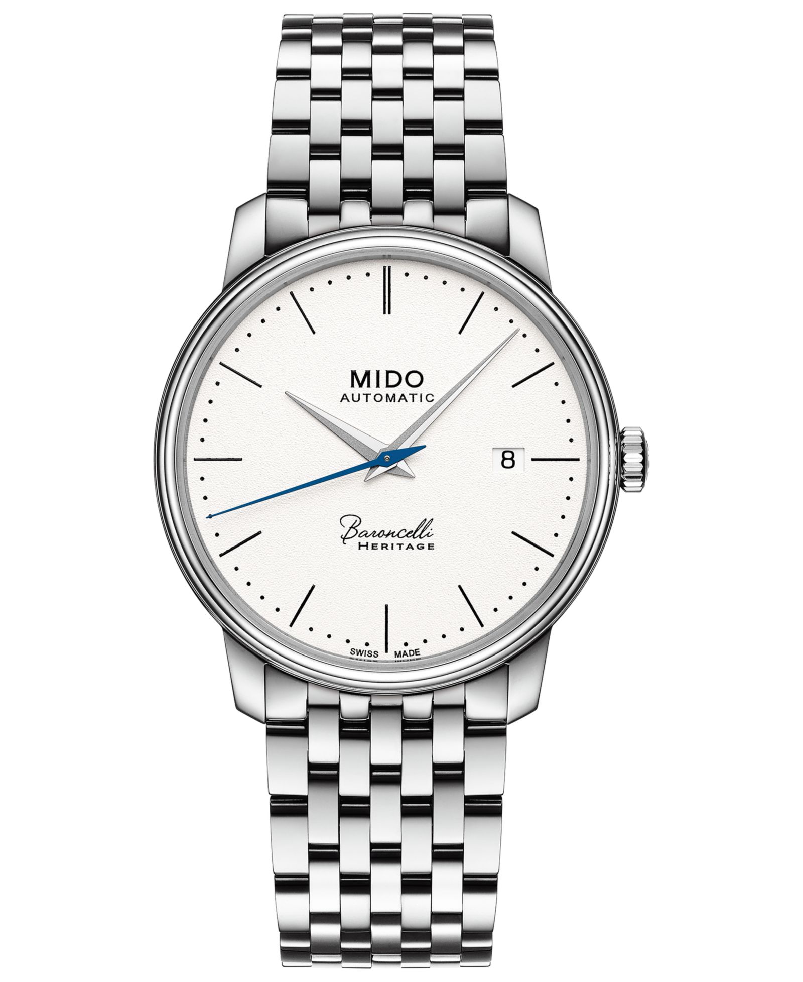 Mido Men's Swiss Automatic Baroncelli III Heritage Stainless Steel Bracelet Watch 39mm