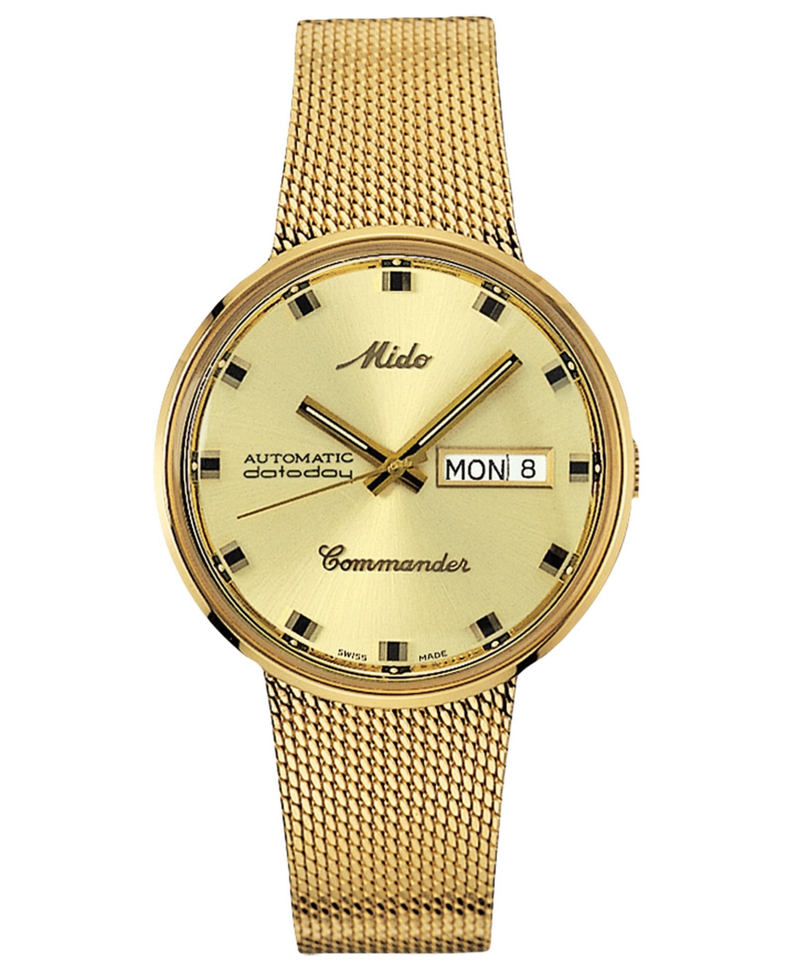 Mido Men's Swiss Automatic Commander Gold-Tone PVD Stainless Steel Bracelet Watch 37mm