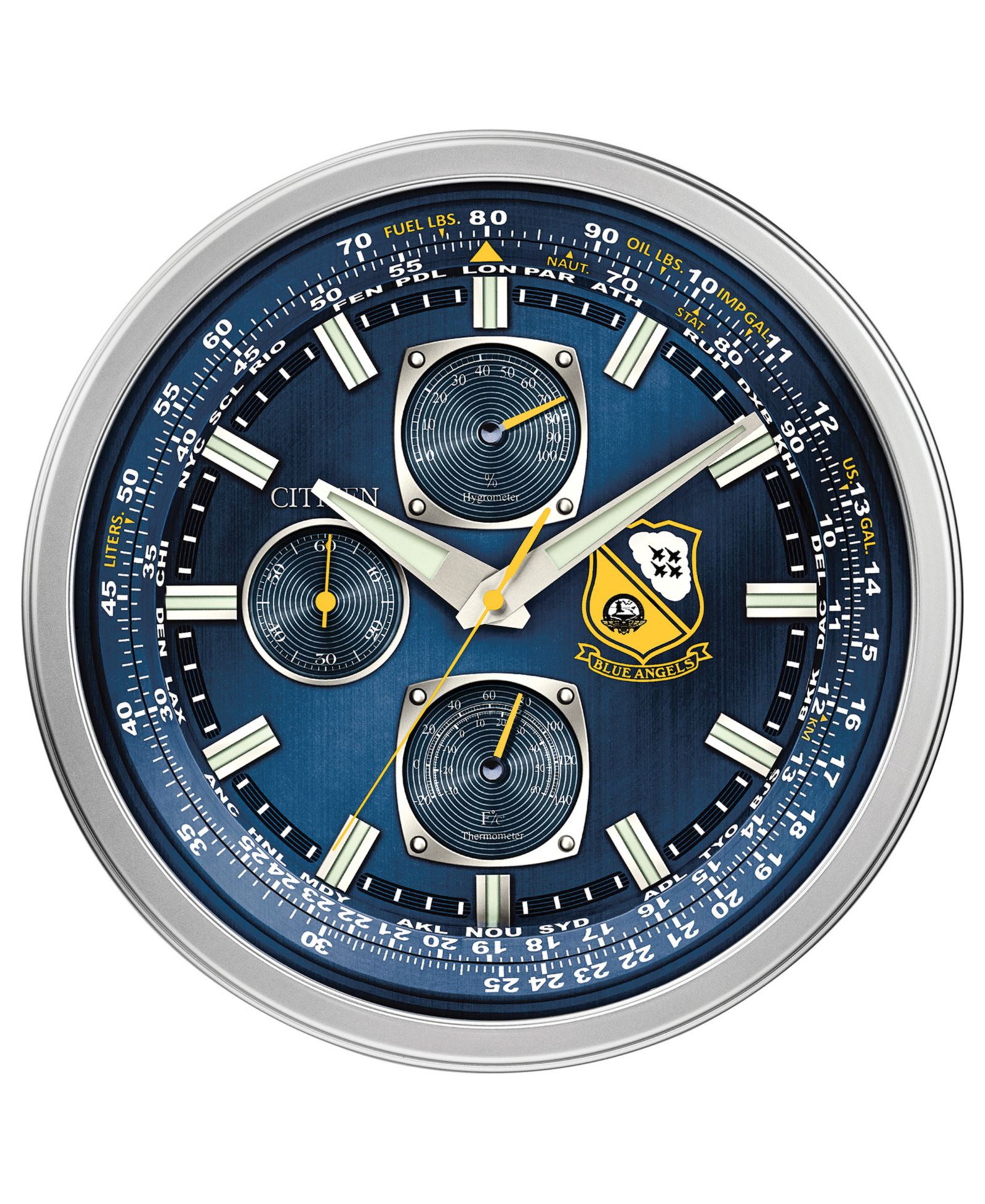 Настенные часы Citizen Gallery Blue Angels Silver-Tone и Blue