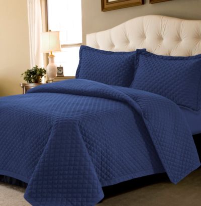Tribeca Living Brisbane Microfiber Solid Oversized Quilt Set, King