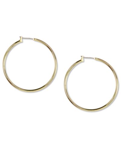 ANNE KLEIN Серьги-кольца тонкие с позолотой, 1.6"