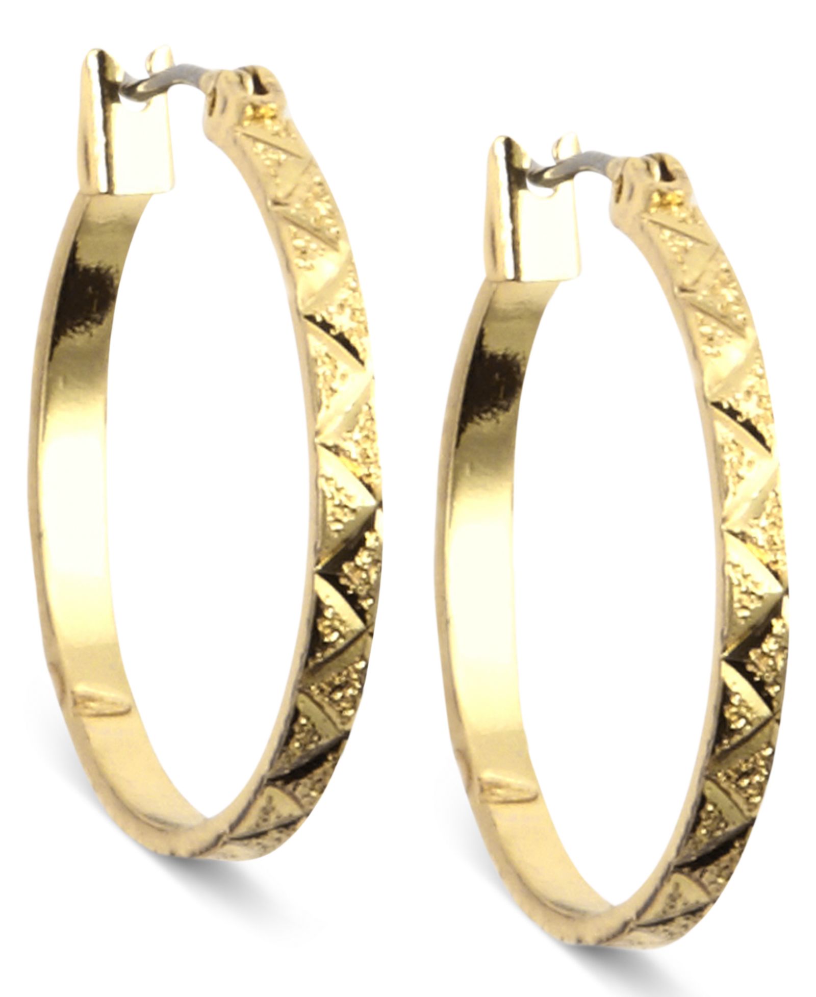 Серьги-кольца Anne Klein GOLD-TONE TEXTURED HOOP.86"
