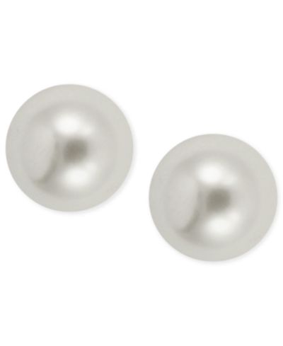 Серьги-гвоздики Anne Klein Gold-Tone 10mm Imitation Pearl