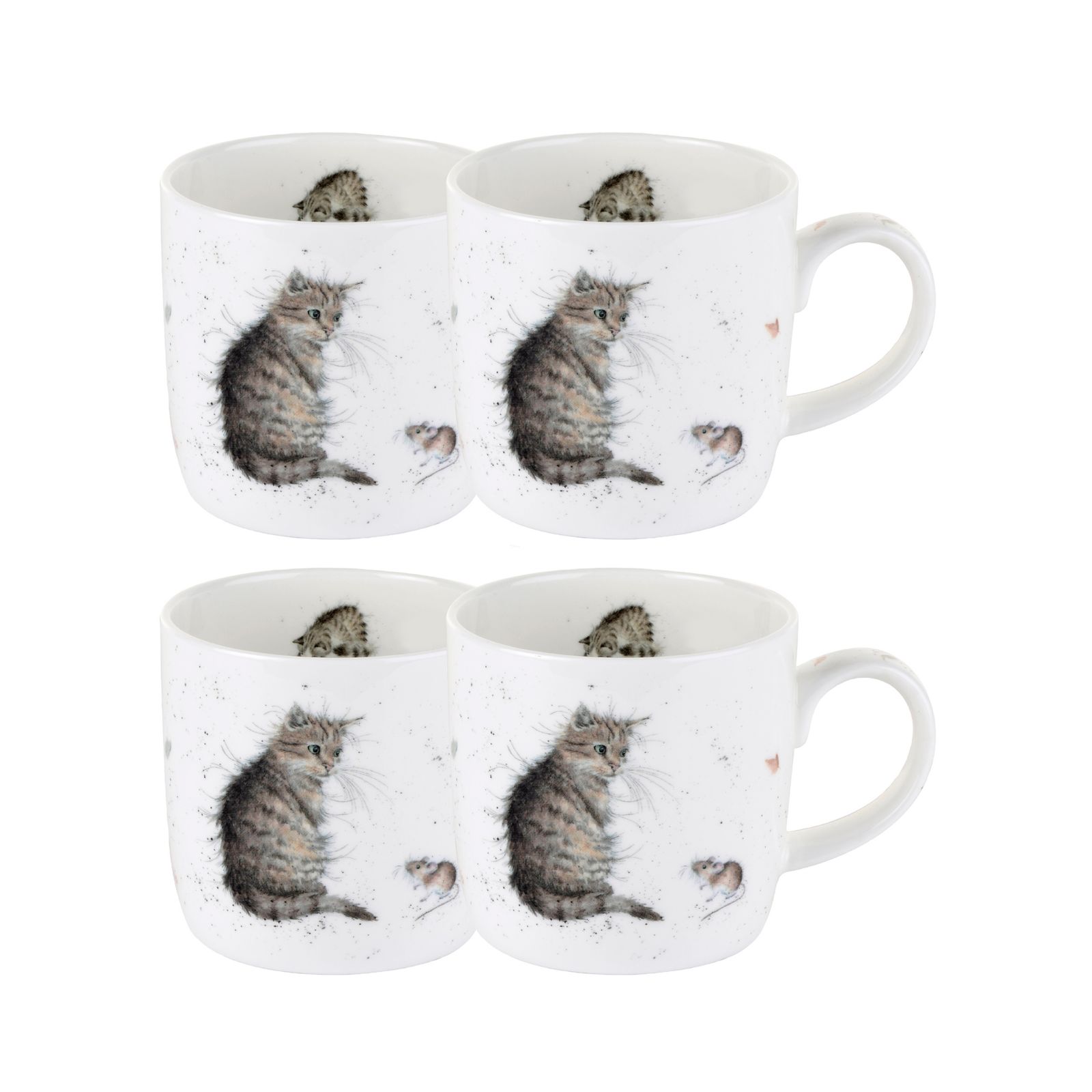 Royal Worcester Wrendale набор из 4 кружек с котом и мышью