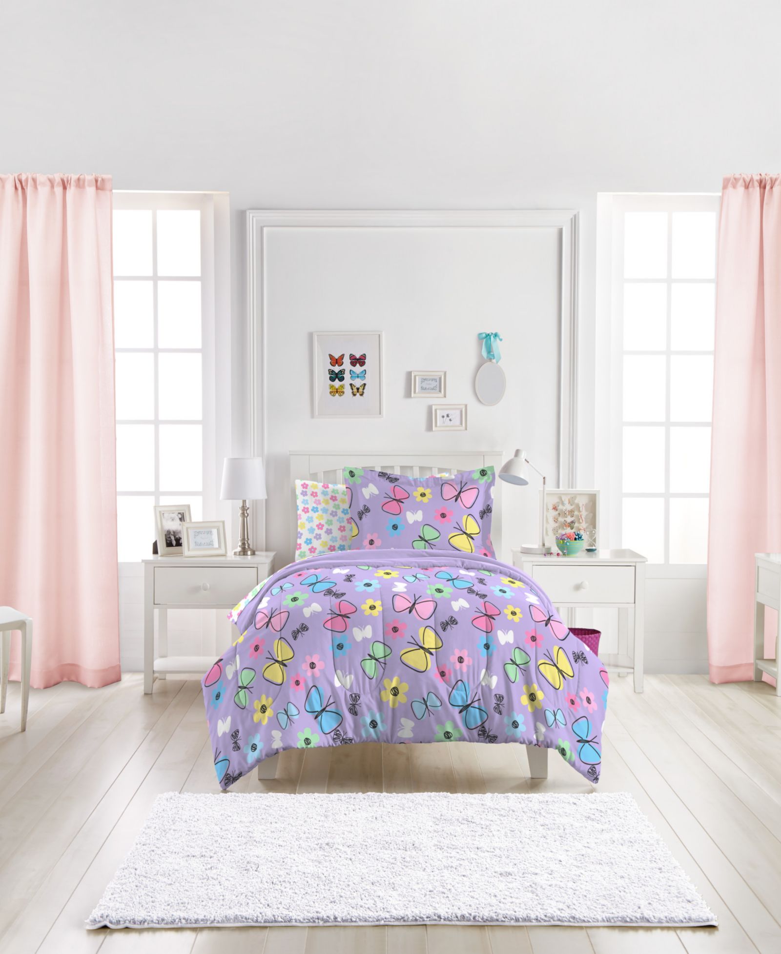 Dream Factory Kids Sweet Butterfly Comforter Set, Twin