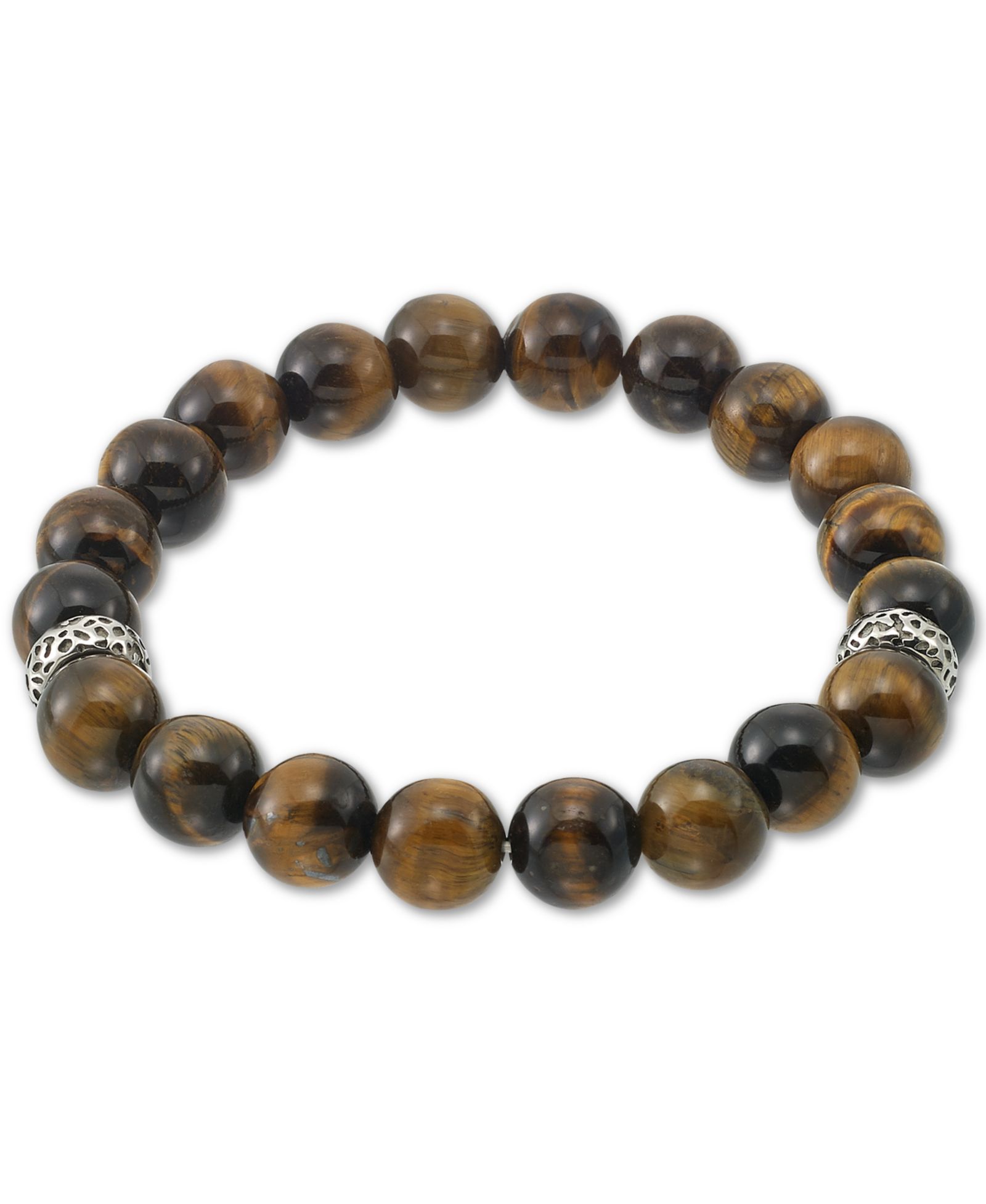 Браслет LEGACY for MEN by Simone I. Smith Tiger's Eye (10mm) Stretch в нержавеющей стали