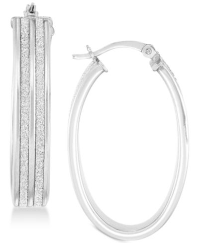 Simone I. Smith Glitter Hoop Earrings in 18k Yellow Gold Over Sterling Silver or Sterling Silver