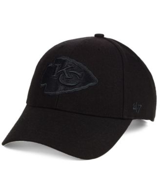 '47 Brand Kansas City Chiefs Black & Black MVP Strapback Cap