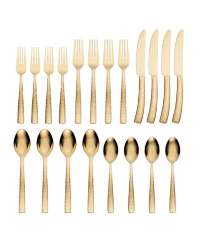 Argent Orfèvres Hampton Forge Paris Hammered Gold 20-Pc. Flatware Set, Service for 4