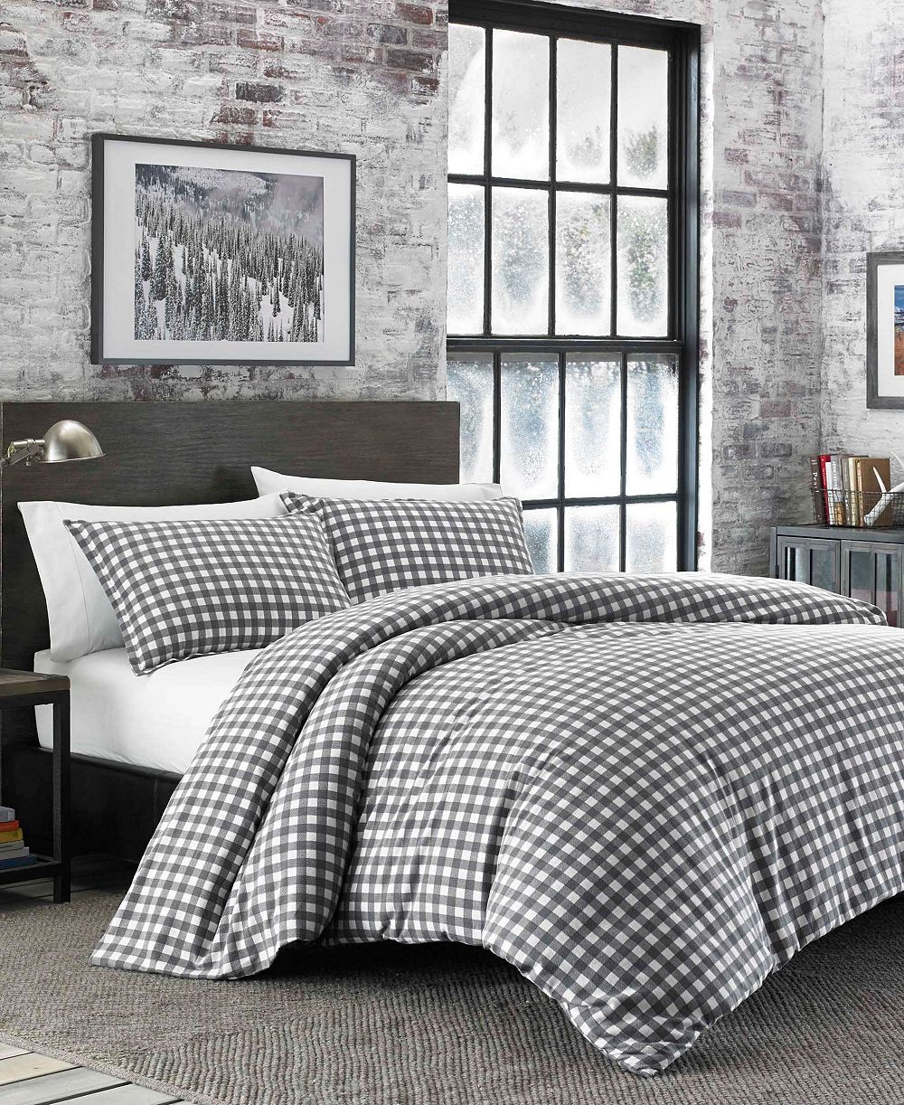Комплект из 3 пододеяльников Eddie Bauer Preston Grey Cotton Flannel, Full/Queen