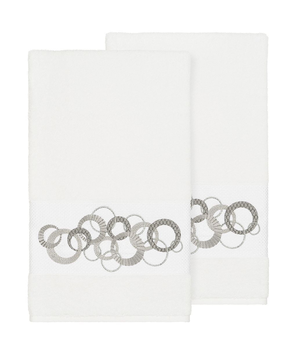 Linum Home Annabelle 2-Pc. Embellished Bath Towel Set