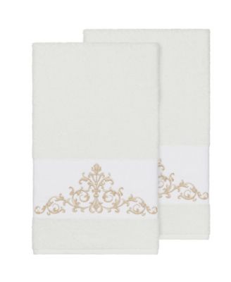 Linum Home Scarlet 2-Pc. Embellished Bath Towel Set