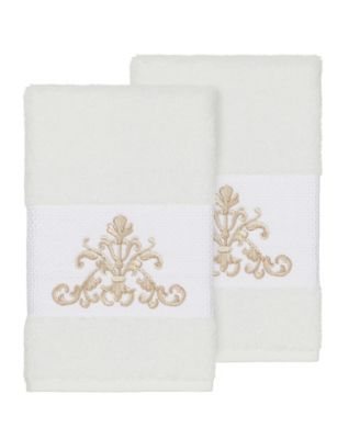 Linum Home Scarlet 2-Pc. Embellished Hand Towel Set