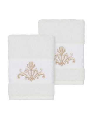 Linum Home Scarlet 2-Pc. Embellished Washcloth Set