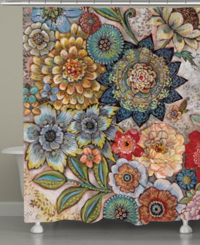 Laural Home Boho Bouquet Shower Curtain, 71" x 72"