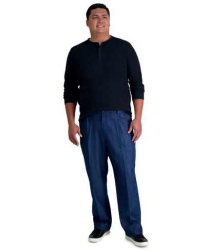 Мужские брюки Haggar Big & Tall Stretch Denim Classic-Fit Pleated