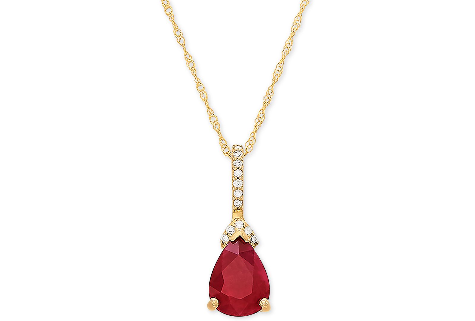 Ruby (1-1/3 ct. t.w.) & Diamond Accent 18" Pendant Necklace in 14k Gold