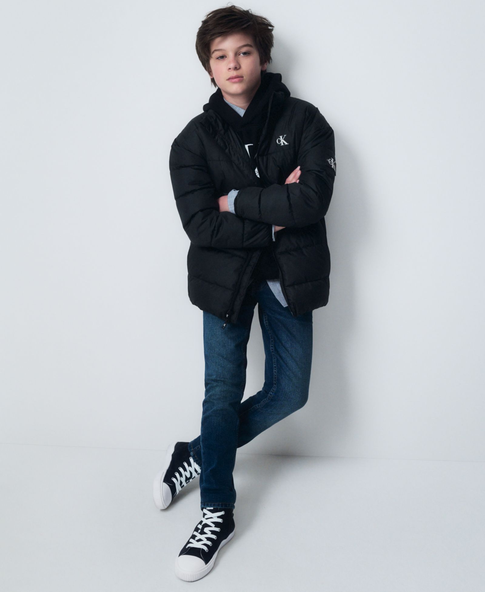 Calvin Klein Boys' 8-20 Slim-Fit Denim Five-Pocket Jeans