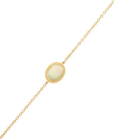 Браслет Gemstone Twist Gallery из желтого золота 14k (в вариантах Opal, Peridot, Blue Topaz, Amethyst, Garnet & Citrine)