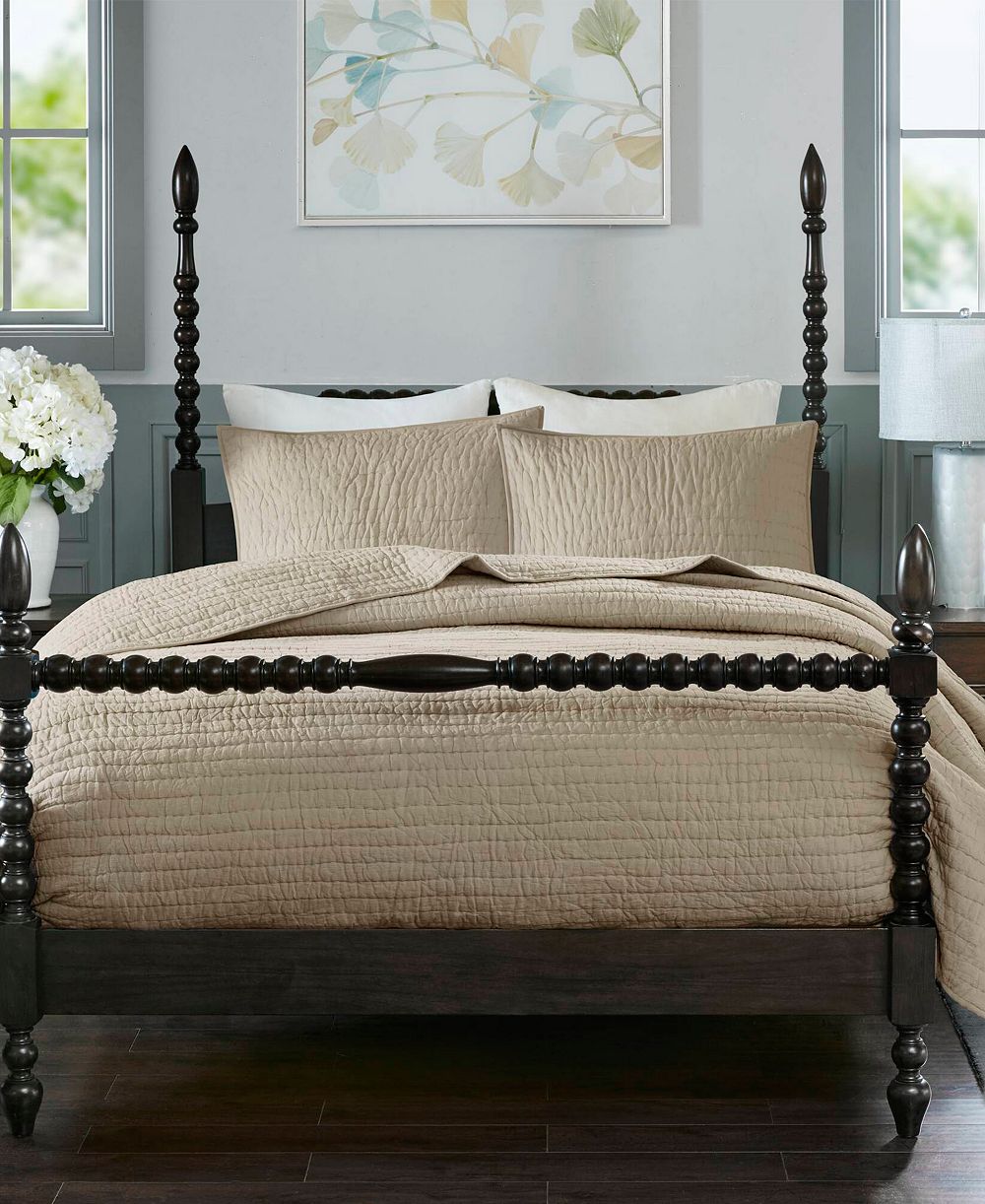Madison Park Signature Serene Hand Quilted 3-Pc. Quilt Set, Full/Queen