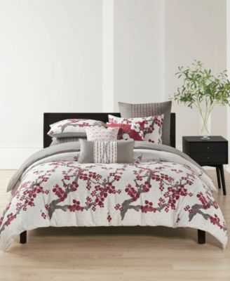 N Natori Cherry Blossom 3-Pc. Duvet Cover Set, King