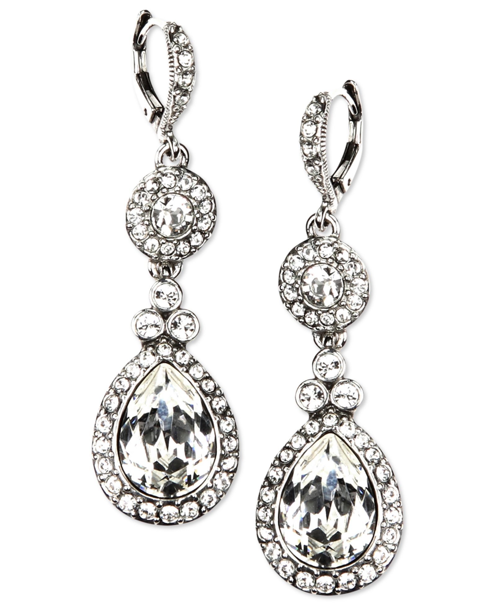Серьги-подвески Givenchy Crystal Element Double Drop