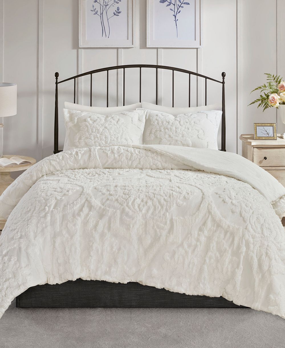 Madison Park Viola Damask 3-Pc. Comforter Set, Full/Queen