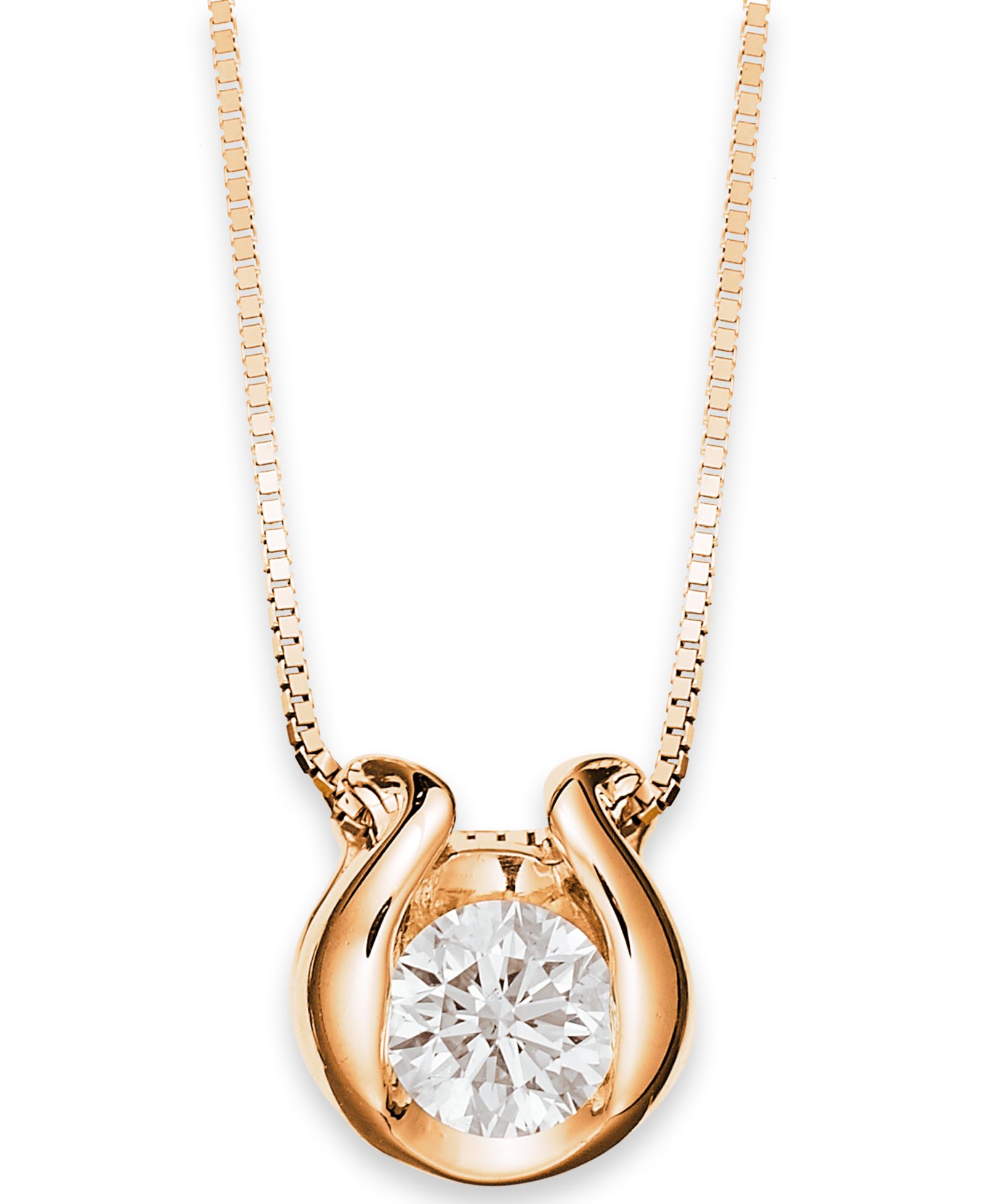 Sirena Bezel-Set Diamond (1/12 ct. t.w.) Pendant Necklace in 14k White, Yellow or Rose Gold