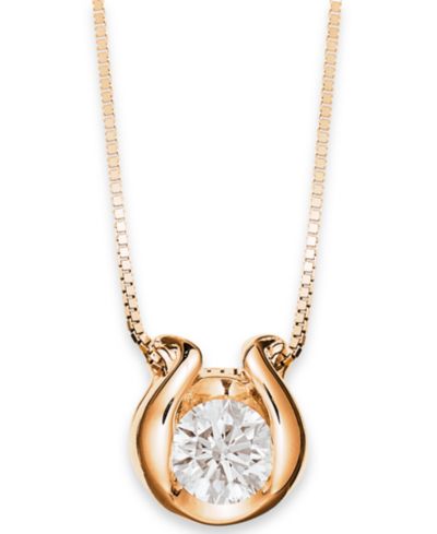 Sirena Bezel-Set Diamond (1/12 ct. t.w.) Pendant Necklace in 14k White, Yellow or Rose Gold